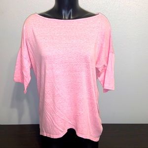 LUXE S light sweater top pink sheer